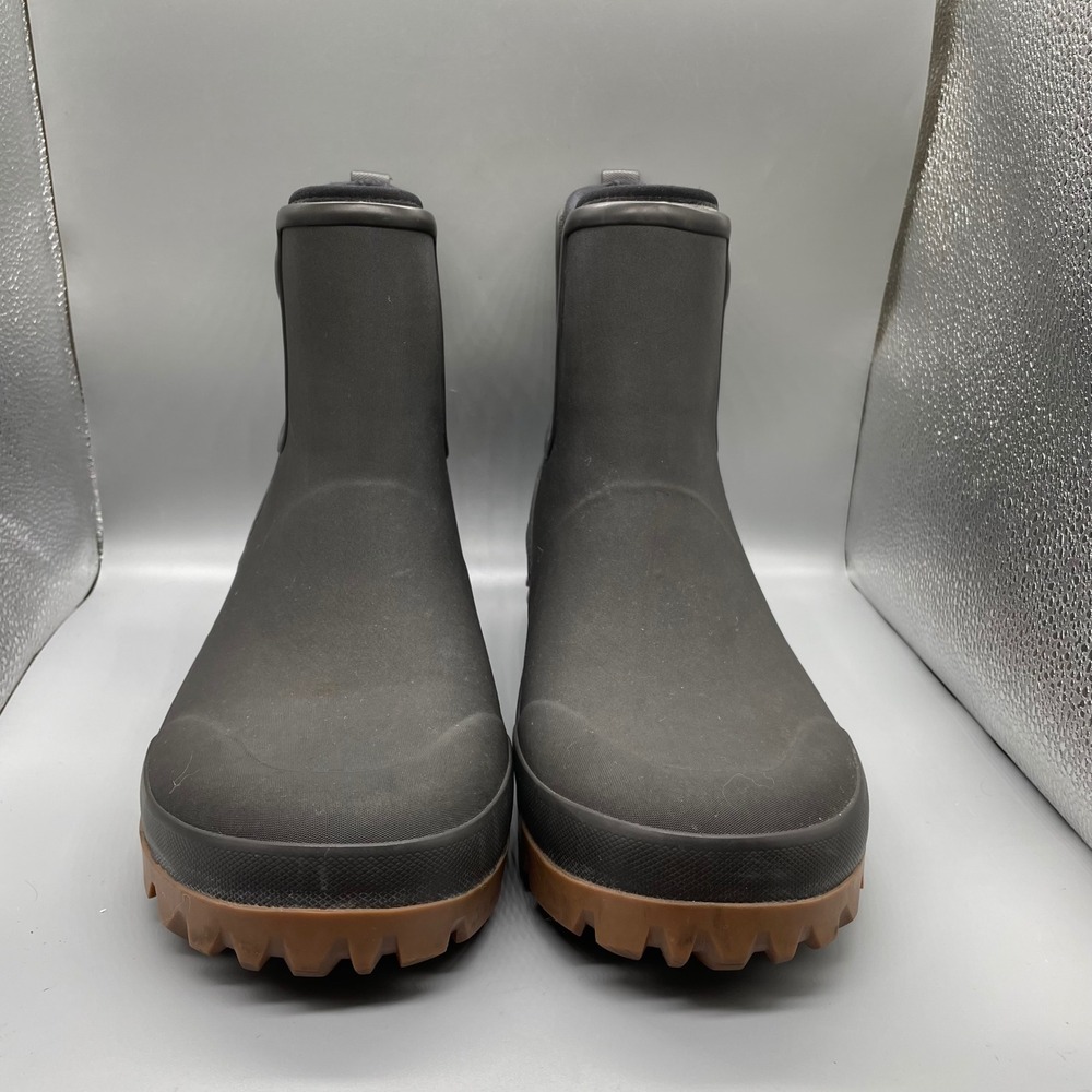 Bogs Arcata Chelse Mid Waterproof Men Rain Boots Gray Gum Lug Sole Slip On Work